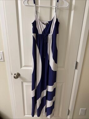 Tommy Bahama Navy and White Maxi Sundress